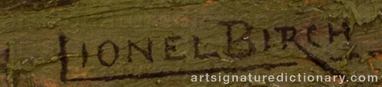 Authentic signature by Lionel BIRCH on Painting/Watercolour artwork