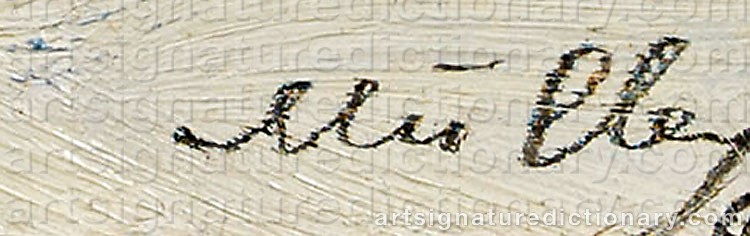Authentic signature by Oskar MULLEY on artwork