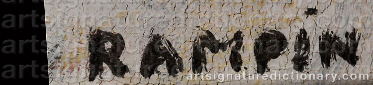 Authentic signature by Saverio RAMPIN on  artwork