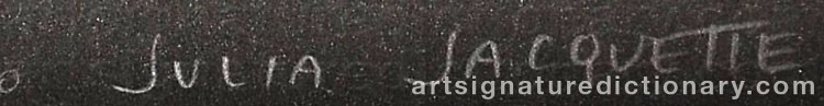 Authentic signature by Julia JACQUETTE on  artwork