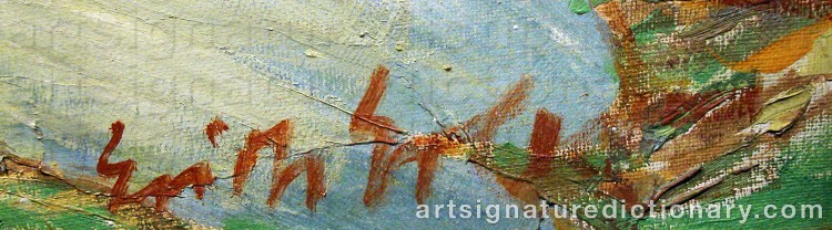 Authentic signature by Erich ERLER on  artwork