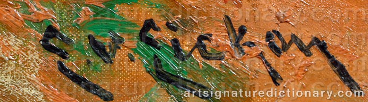 Authentic signature by Elisabeth Von EICKEN on Painting/Watercolour artwork