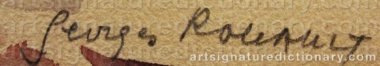 Authentic signature by Georges Dominique ROUAULT on artwork