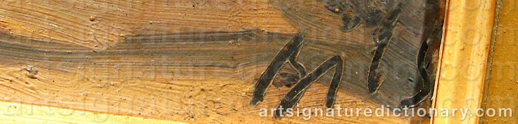 Authentic signature by Claude BILS on  artwork