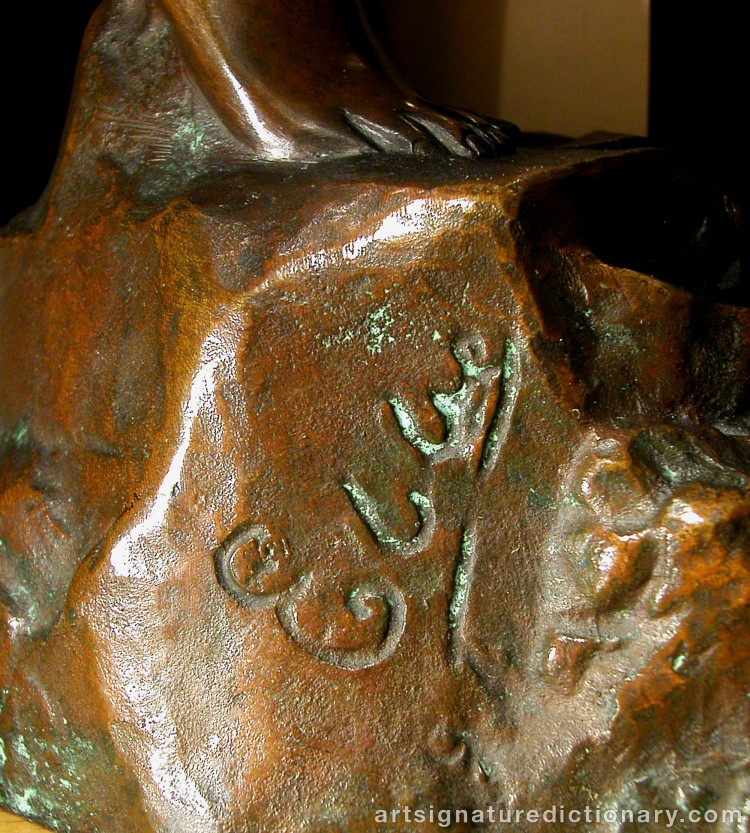 Close-up details showing Axel EBBE signature forgery characteristics