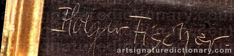 Authentic signature by Holger FISCHER on artwork