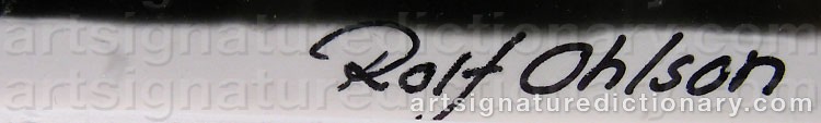 Authentic signature by Rolf OHLSON on  artwork