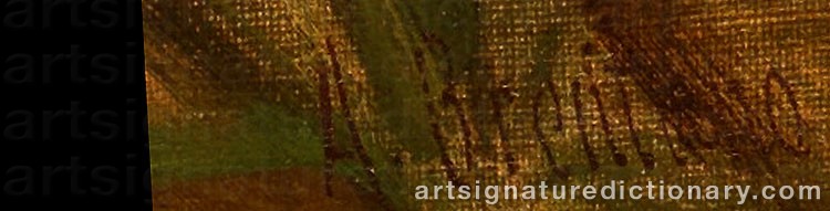 Authentic signature by Anton BRENTANO on Painting/Watercolour artwork