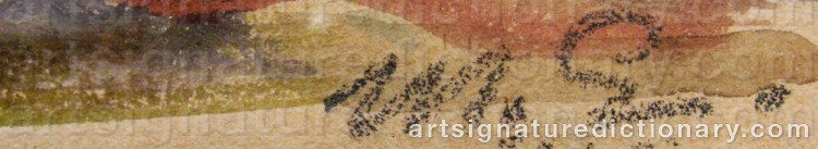 Authentic signature by Magnus ENCKELL on Painting/Watercolour artwork