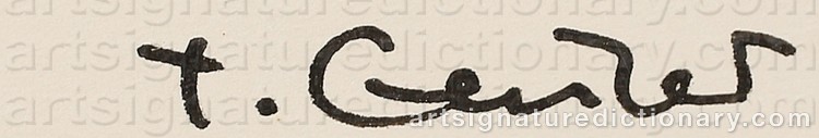 Authentic signature by Tibor GERTLER on Drawing/Graphic/Print artwork