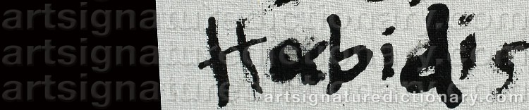 Authentic signature by Pavlos HABIDIS on  artwork
