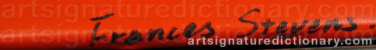 Authentic signature by Frances STEVENS on  artwork