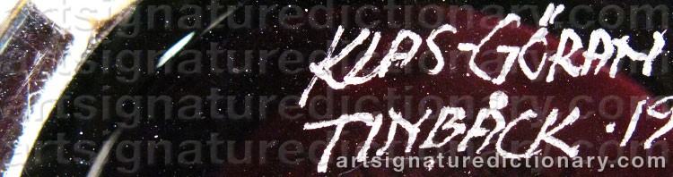 Signature by Klas-Göran TINBÄCK