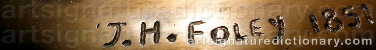 Authentic signature by John Henry FOLEY on  artwork