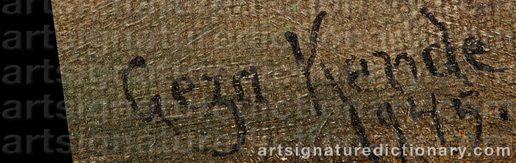 Authentic signature by Geza KENDE on Painting/Watercolour artwork