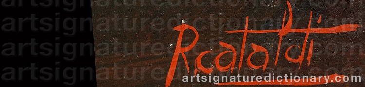 Authentic signature by Renato CATALDI on  artwork
