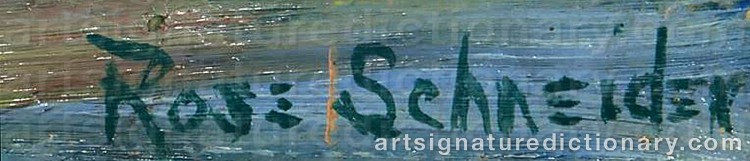 Authentic signature by Rose SCHNEIDER on Painting/Watercolour artwork