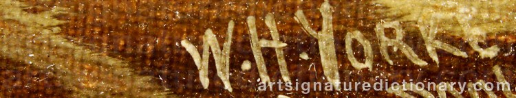 Authentic signature by William Howard YORKE on Painting/Watercolour artwork