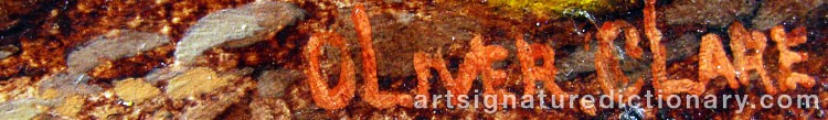 Authentic signature by Oliver CLARE on artwork