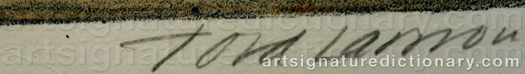 Authentic signature by Tord LARSSON on  artwork