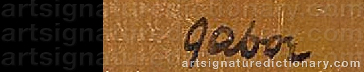 Authentic signature by Laszlò GABOR on  artwork