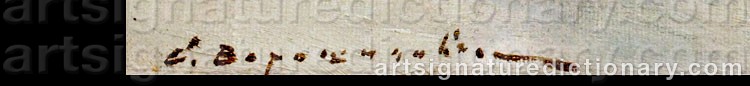 Authentic signature by Sergei Semenovich VOROSHILOV on artwork