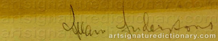 Authentic signature by Allan ANDERSSON on  artwork