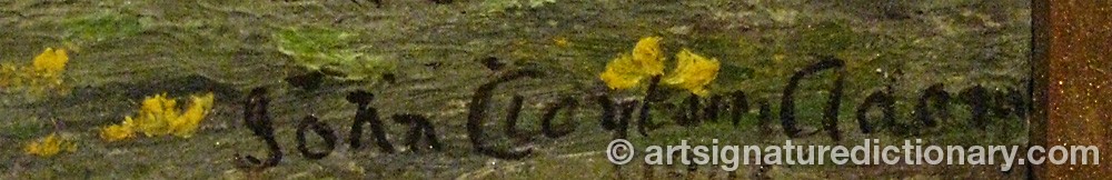 Authentic signature by John Clayton ADAMS on  artwork