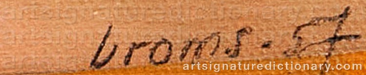 Authentic signature by Arvid BROMS on Painting/Watercolour artwork
