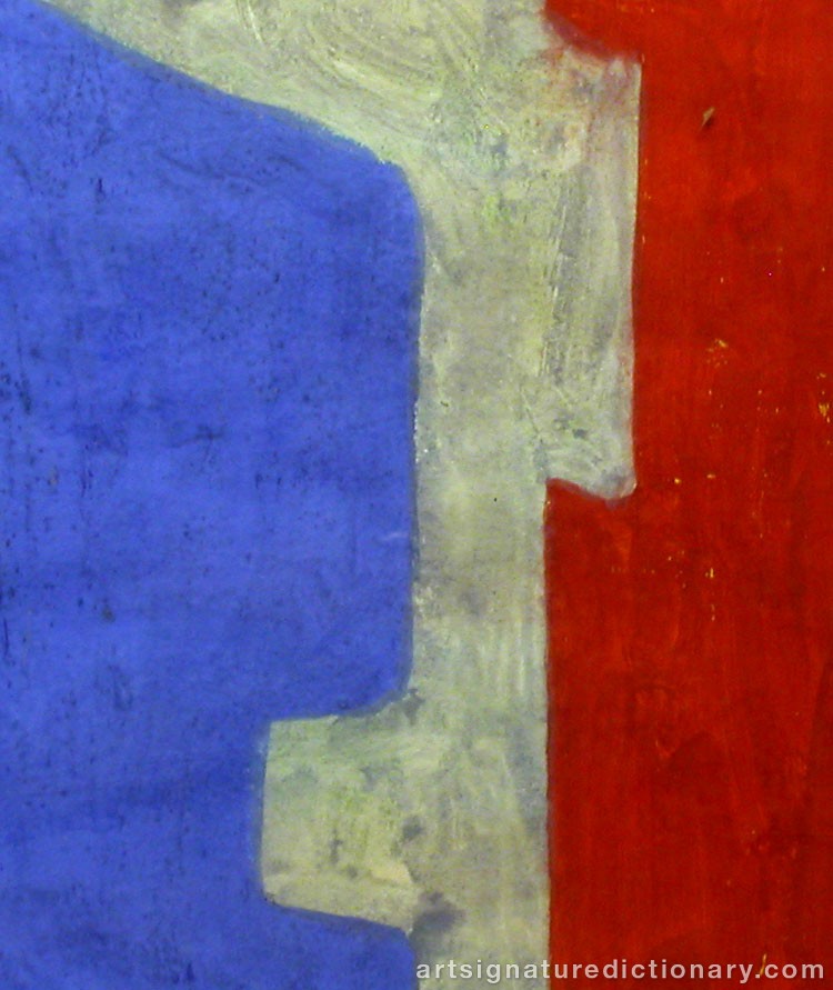 Close-up details showing Serge POLIAKOFF signature forgery characteristics