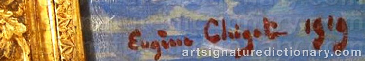 Authentic signature by Eugène Henri Alexandre CHIGOT on artwork