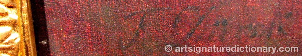 Authentic signature by Friedrich DÜRCK on artwork