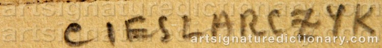 Authentic signature by Adolphe CIESLARCZYK on  artwork