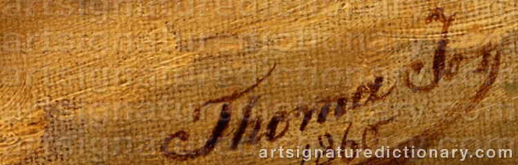 Authentic signature by Josef The Younger THOMA on  artwork
