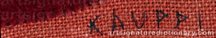 Authentic signature by Sten KAUPPI on artwork