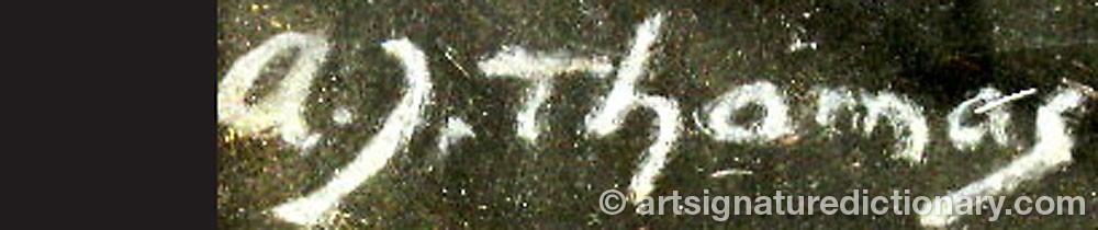 Authentic signature by Alexandre Joseph THOMAS on  artwork