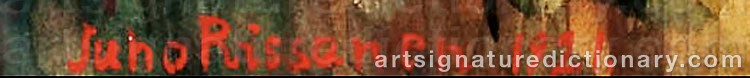 Authentic signature by Juho RISSANEN on artwork