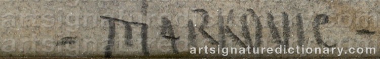 Authentic signature by Peter MARKOVIC on  artwork