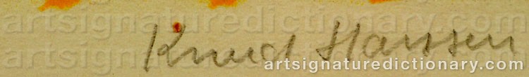 Authentic signature by Knud HANSEN on  artwork