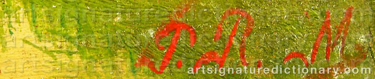 Authentic signature by PRM on  artwork