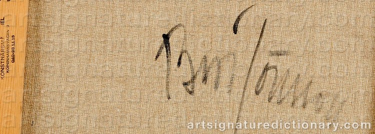 Authentic signature by Bror JÖNSSON on  artwork