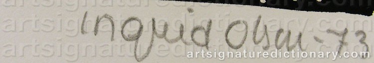 Authentic signature by Ingrid OLSON on  artwork
