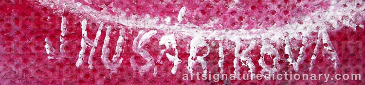 Authentic signature by Jindra HUSARIKOVA on  artwork