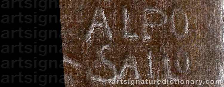 Authentic signature by Alpo SAILO on  artwork