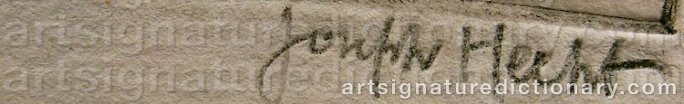 Authentic signature by Joseph HECHT on artwork