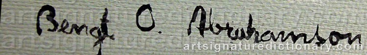 Signature by Bengt Olov ‘Bengt O.’ ABRAHAMSSON