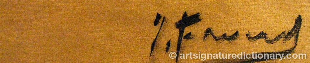 Authentic signature by Joseph FAVEROT on artwork