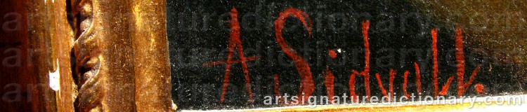 Authentic signature by Amanda SIDWALL on  artwork