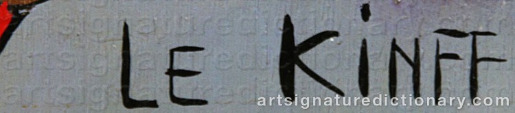 Authentic signature by Linda LE KINFF on Painting/Watercolour artwork