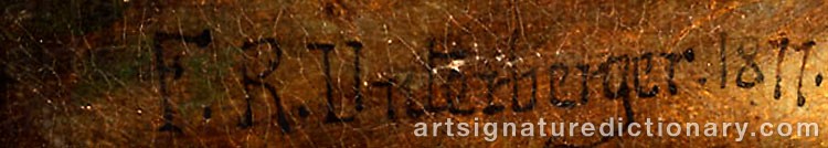Authentic signature by Franz Richard UNTERBERGER on artwork